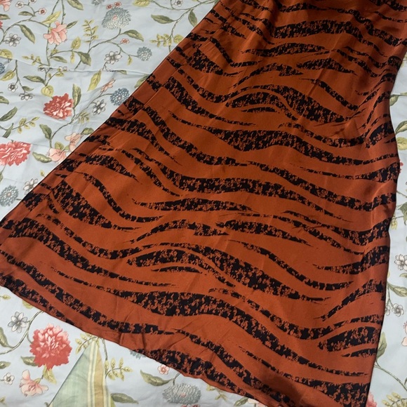 Anine Bing Silk Rust Zebra Skirt - Picture 6 of 8